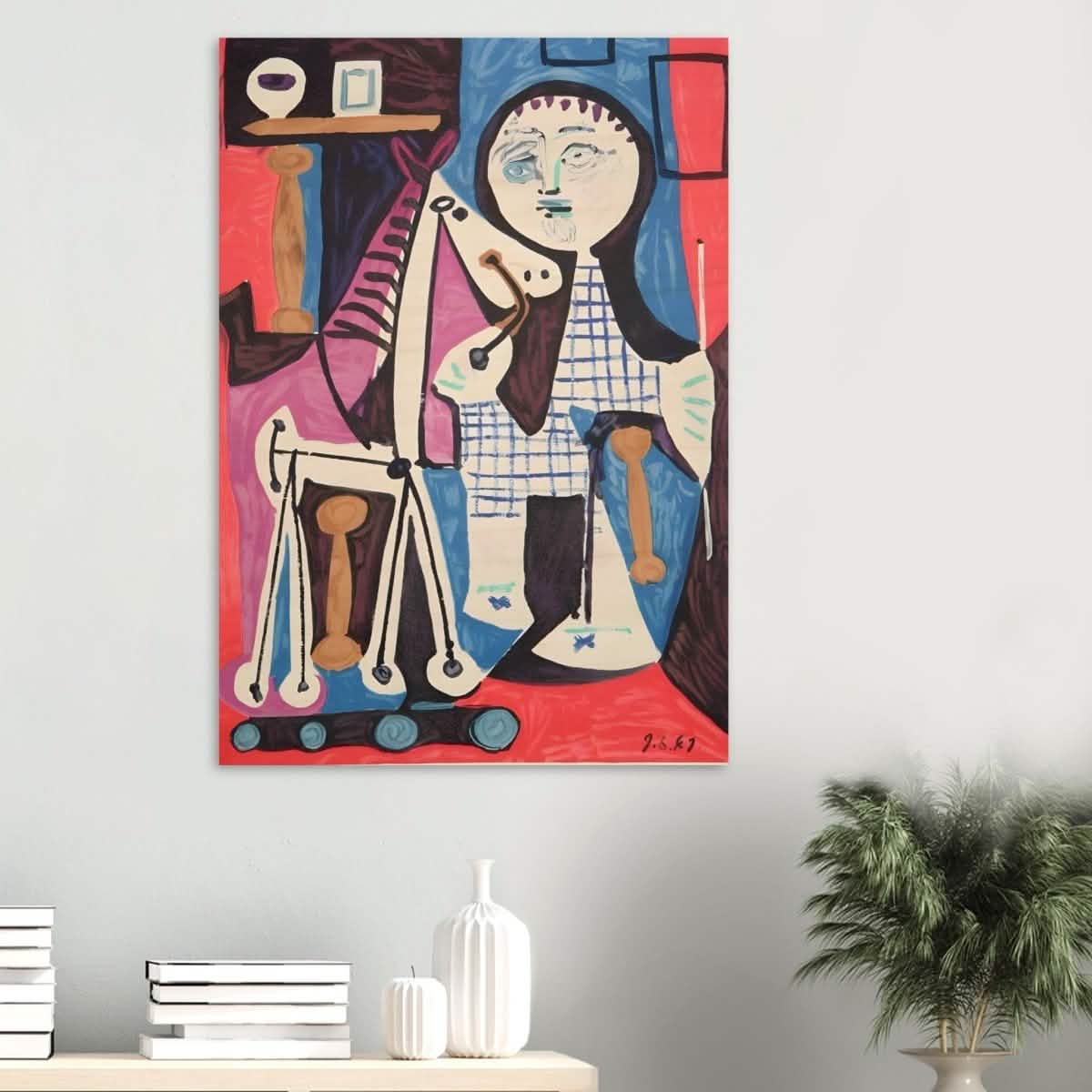 Enfant Avec Cheval a Toulettes by Pablo Picasso - Wood Prints - 70x100 cm / 28x40″ - 10 mm