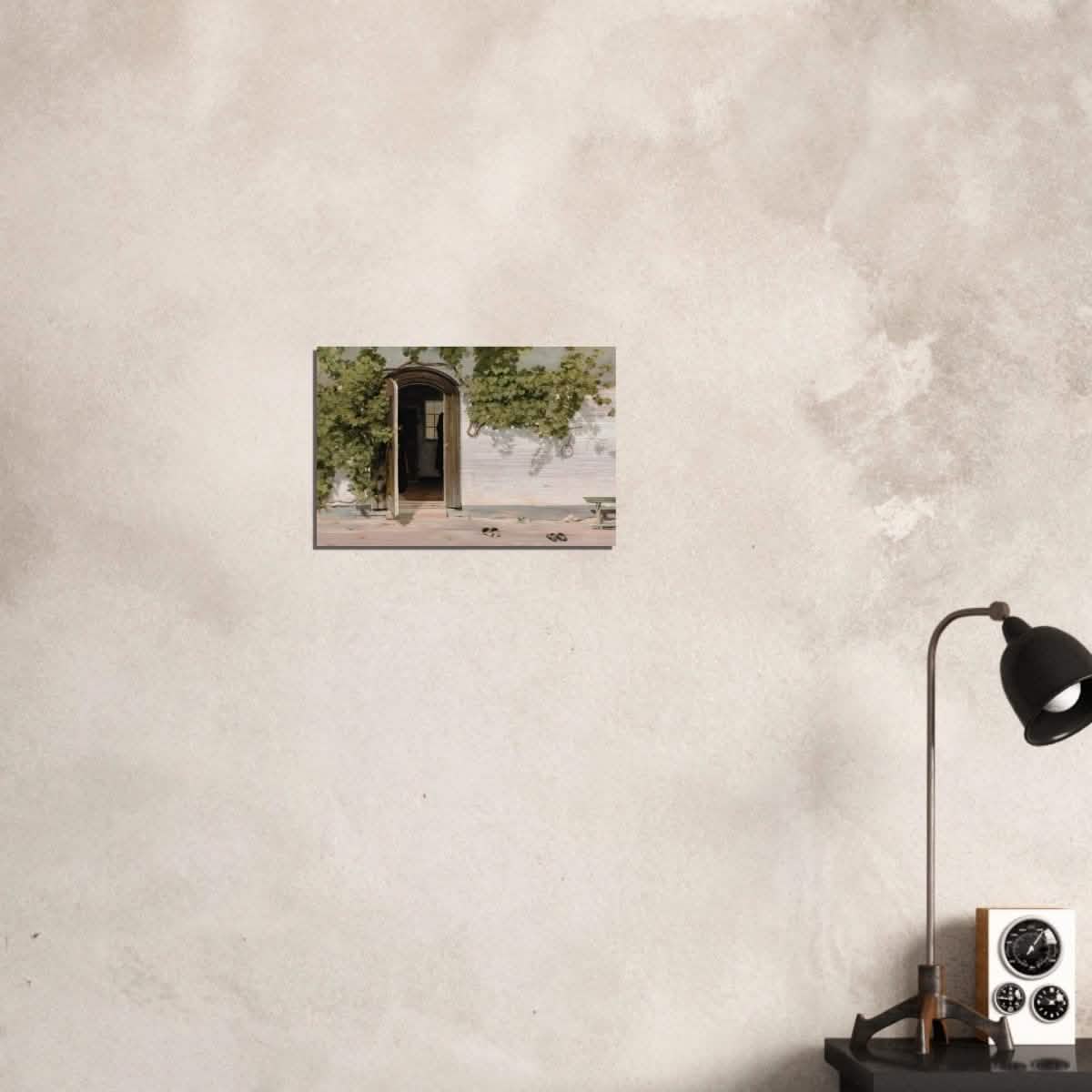 Entrance by Martinus Rorbye - Brushed Aluminum Print - 30x45 cm / 12x18″ -