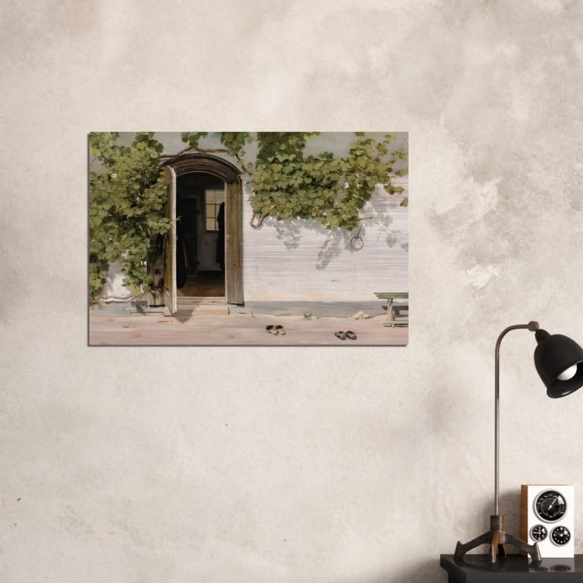 Entrance by Martinus Rorbye - Brushed Aluminum Print - 60x90 cm / 24x36″ -