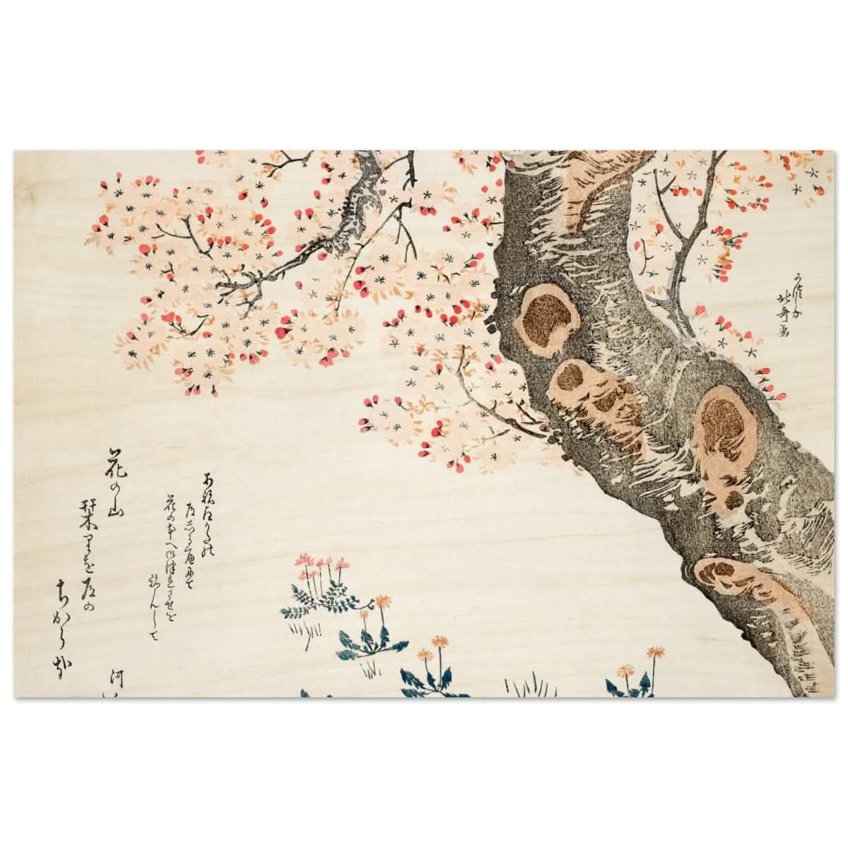 Eternal Sakura | Traditional Japanese Botanical Art | wall art print - Wood Prints - 40x60 cm / 16x24″ -