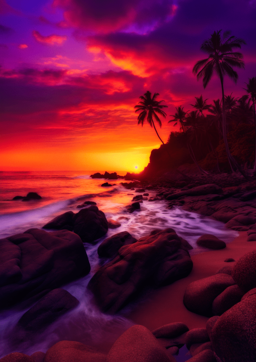 Eternal Sunset Symphony V03 | Travel Collection wall art print | Beaches and Sea - Acrylic Print - 30x45 cm / 12x18″ -