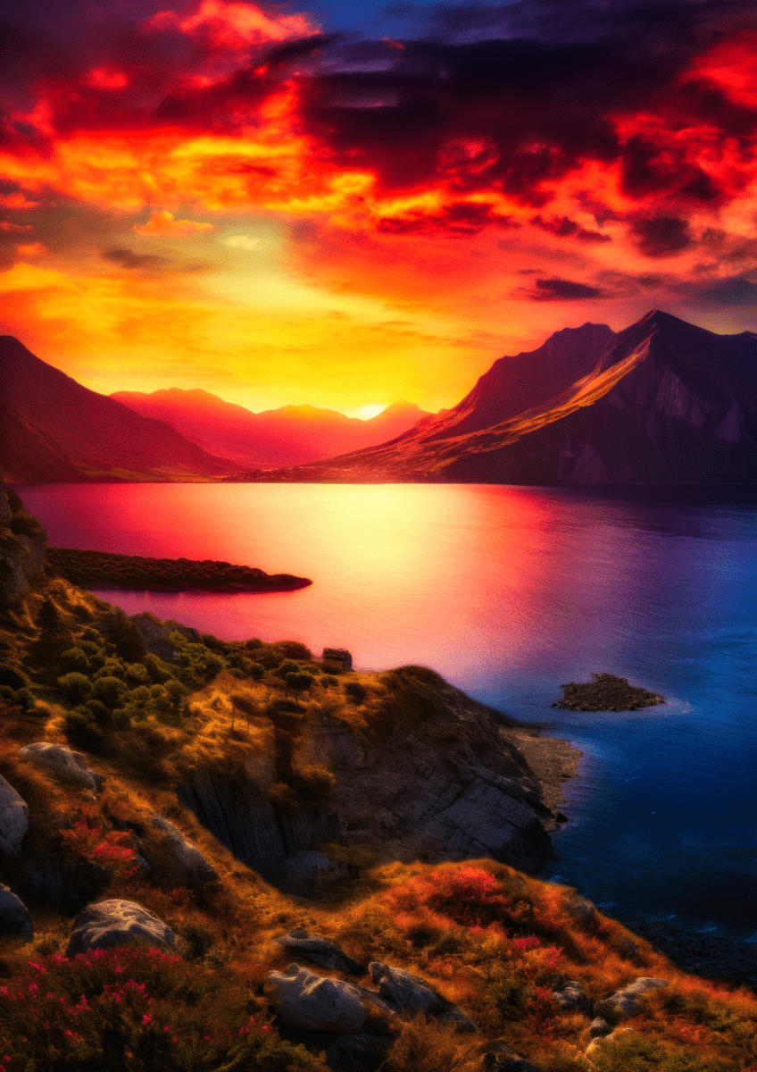 Eternal Sunset Symphony V04 | Travel Collection wall art print | Beaches and Sea - Acrylic Print - 30x45 cm / 12x18″ -