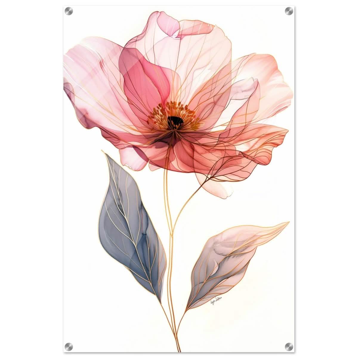 Ethereal Blossom | contemporary floral illustration - Acrylic Print - 60x90 cm / 24x36″ -