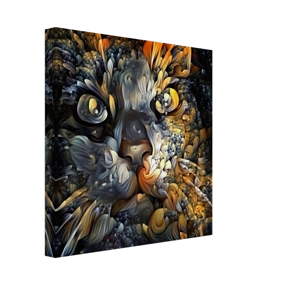 Ethereal Gaze – Abstract Feline Spirit Wall Art Print - Canvas - 30x30 cm / 12x12″ -