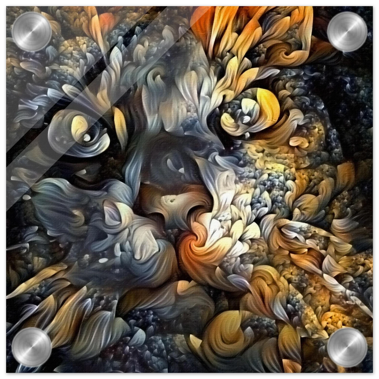 Ethereal Gaze – Abstract Feline Spirit Wall Art Print - Acrylic Print - 20x20 cm / 8x8″ -