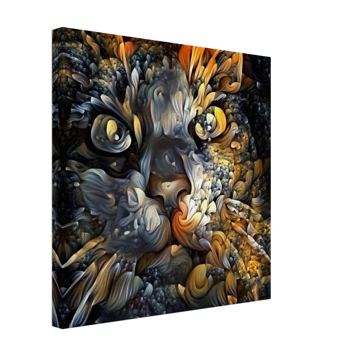 Ethereal Gaze – Abstract Feline Spirit Wall Art Print - Canvas - 40x40 cm / 16x16″ -
