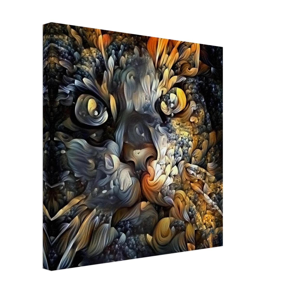 Ethereal Gaze – Abstract Feline Spirit Wall Art Print - Canvas - 40x40 cm / 16x16″ -