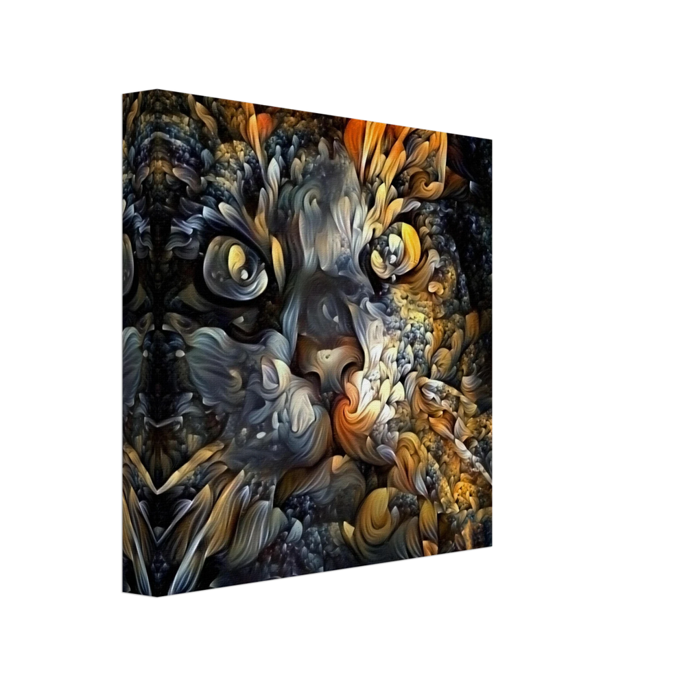 Ethereal Gaze – Abstract Feline Spirit Wall Art Print - Canvas - 20x20 cm / 8x8″ -