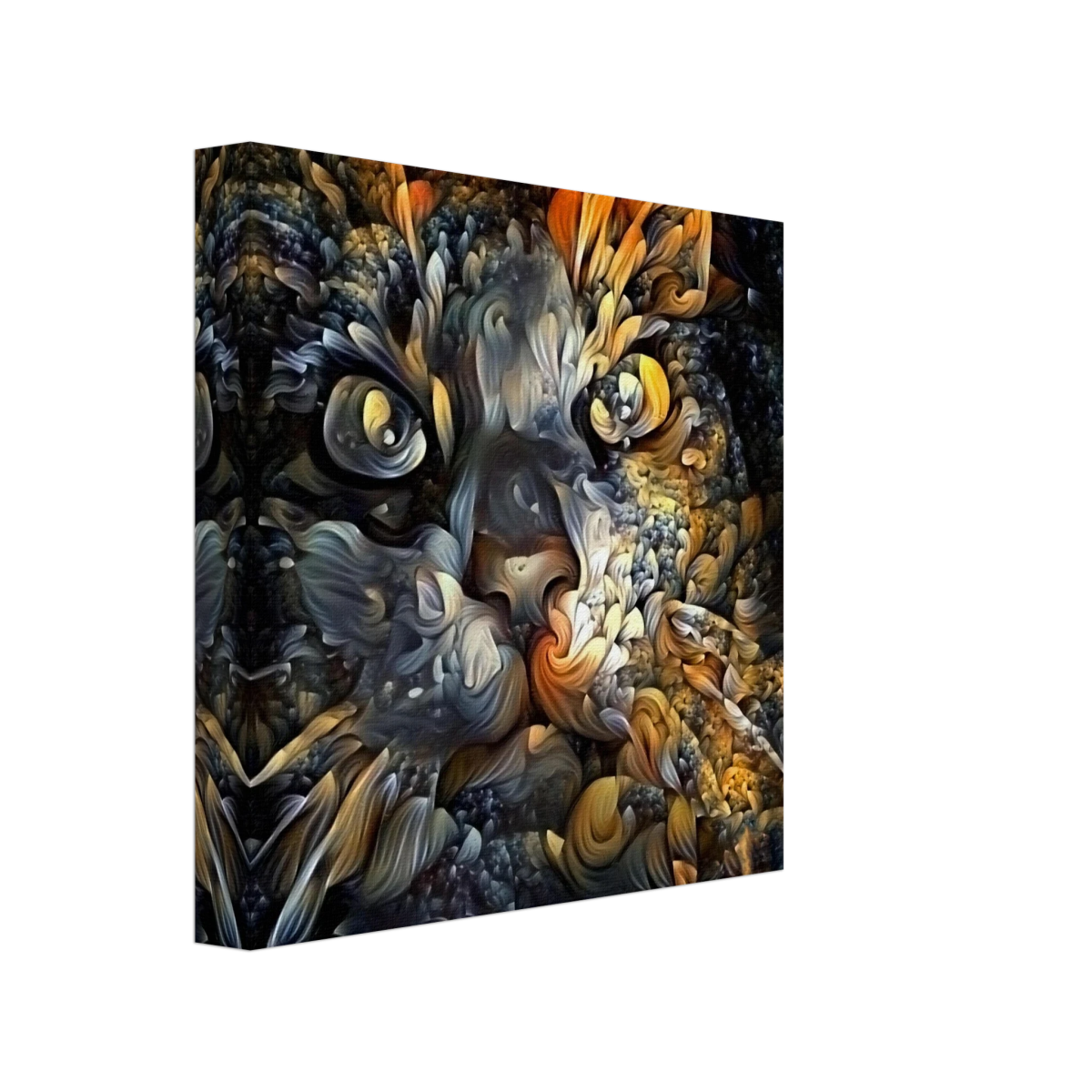 Ethereal Gaze – Abstract Feline Spirit Wall Art Print - Canvas - 20x20 cm / 8x8″ -