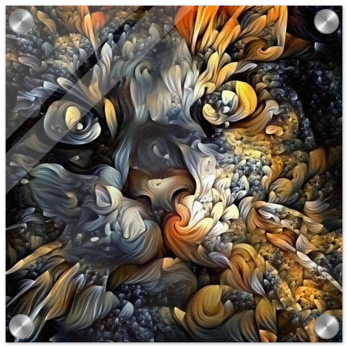 Ethereal Gaze – Abstract Feline Spirit Wall Art Print - Acrylic Print - 30x30 cm / 12x12″ -