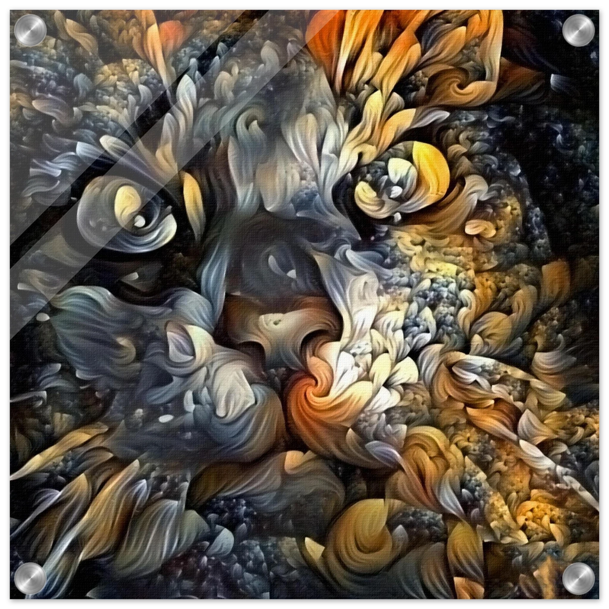 Ethereal Gaze – Abstract Feline Spirit Wall Art Print - Acrylic Print - 40x40 cm / 16x16″ -