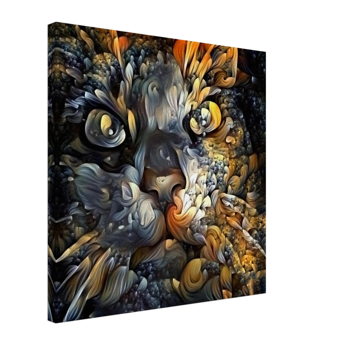 Ethereal Gaze – Abstract Feline Spirit Wall Art Print - Canvas - 50x50 cm / 20x20″ -