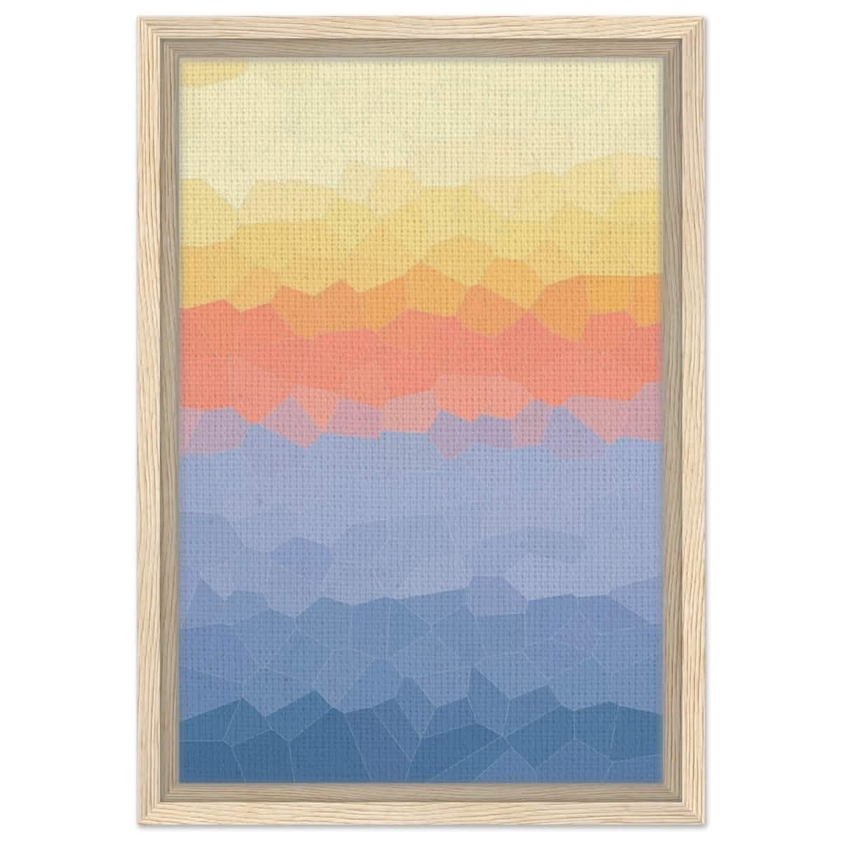 Ethereal Horizon: A Symphony of Color & Light | Abstract Wall art print - 30x45 cm / 12x18″ - Framed Canvas - Wood frame