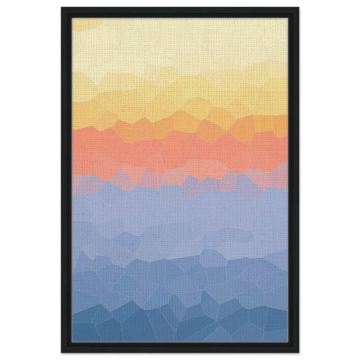 Ethereal Horizon: A Symphony of Color & Light | Abstract Wall art print - 50x75 cm / 20x30″ - Framed Canvas - Black frame