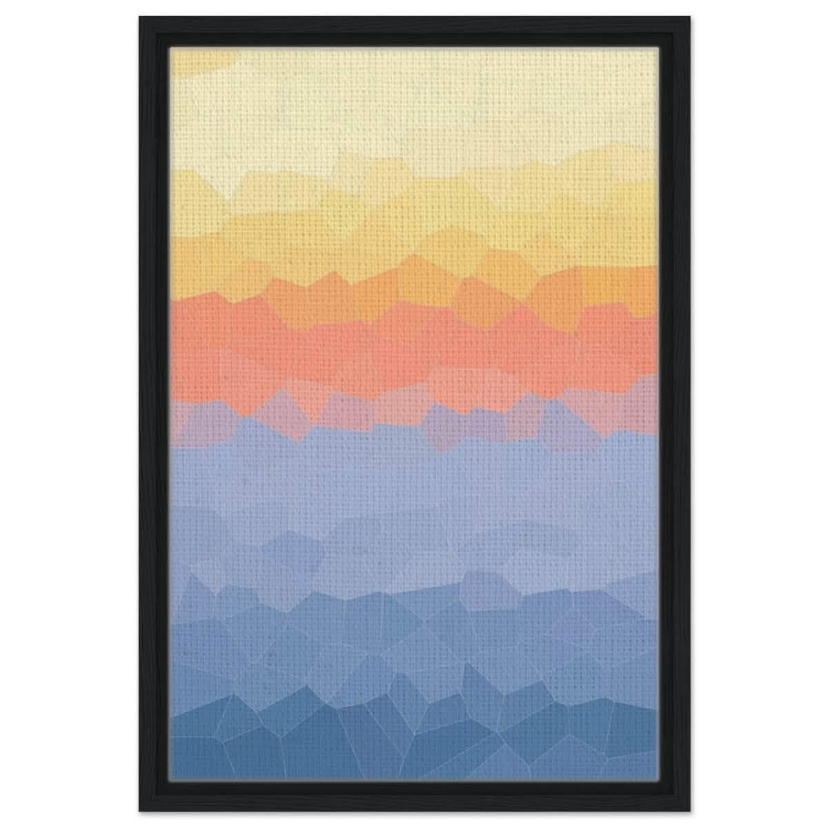 Ethereal Horizon: A Symphony of Color & Light | Abstract Wall art print - 40x60 cm / 16x24″ - Framed Canvas - Black frame