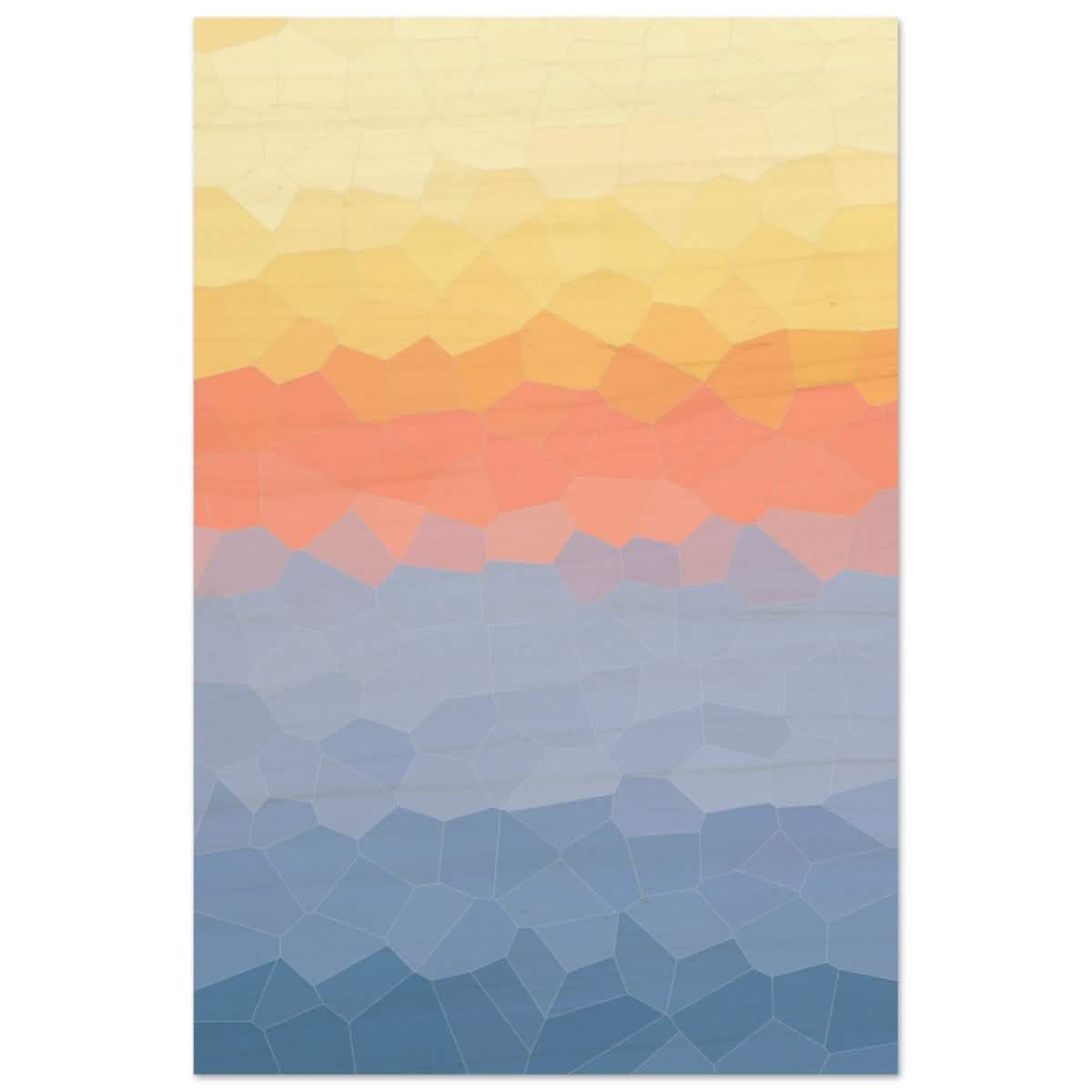 Ethereal Horizon: A Symphony of Color & Light | Abstract Wall art print - 30x45 cm / 12x18″ - Wood Prints -