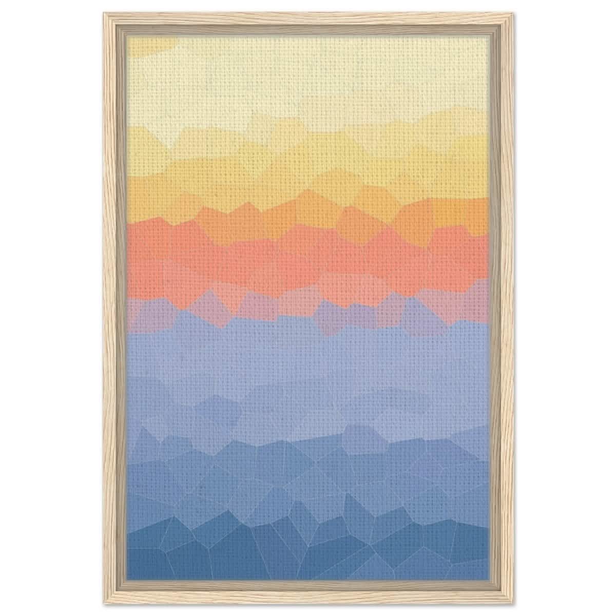 Ethereal Horizon: A Symphony of Color & Light | Abstract Wall art print - 40x60 cm / 16x24″ - Framed Canvas - Wood frame