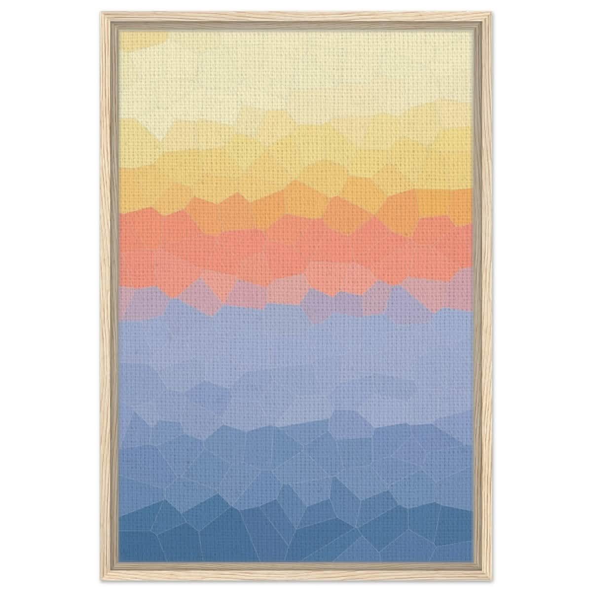 Ethereal Horizon: A Symphony of Color & Light | Abstract Wall art print - 50x75 cm / 20x30″ - Framed Canvas - Wood frame