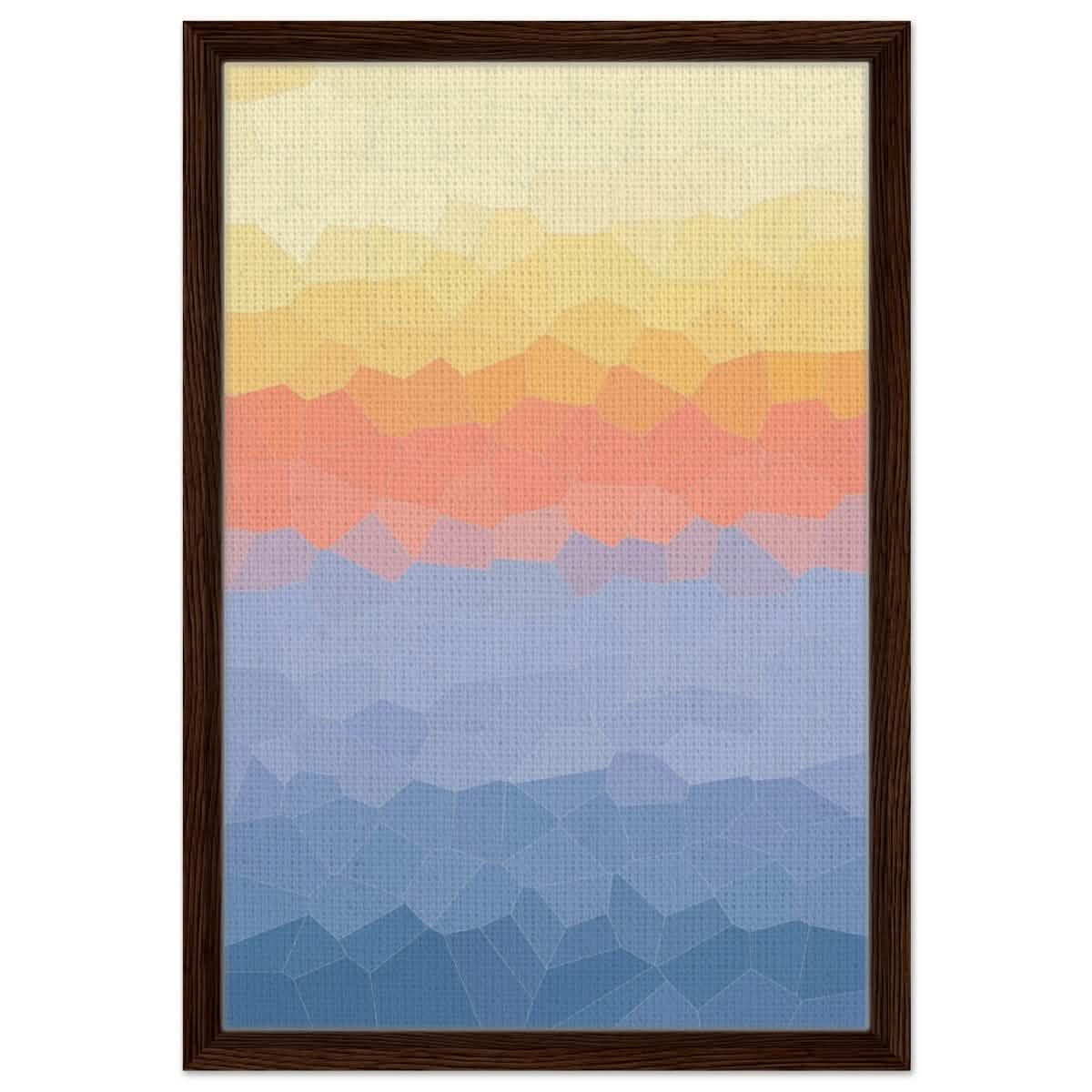 Ethereal Horizon: A Symphony of Color & Light | Abstract Wall art print - 40x60 cm / 16x24″ - Framed Canvas - Dark wood frame