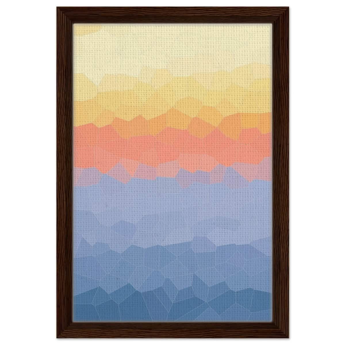 Ethereal Horizon: A Symphony of Color & Light | Abstract Wall art print - 30x45 cm / 12x18″ - Framed Canvas - Dark wood frame