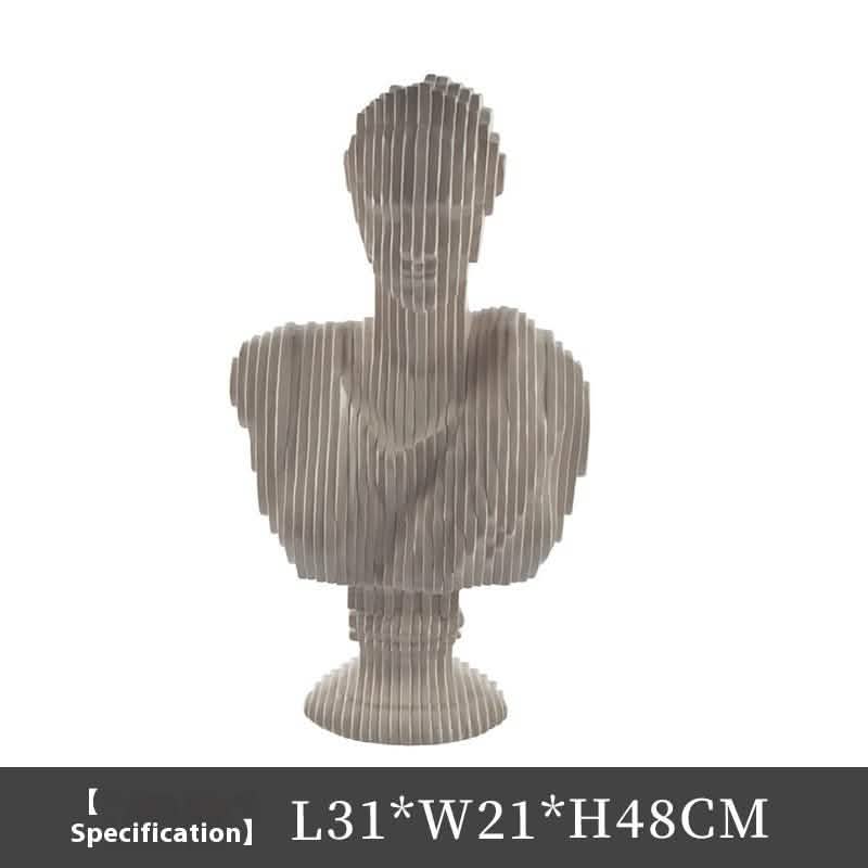 European Bust Sculpture with Golden Accent | Modern Resin Art - Style 01 -