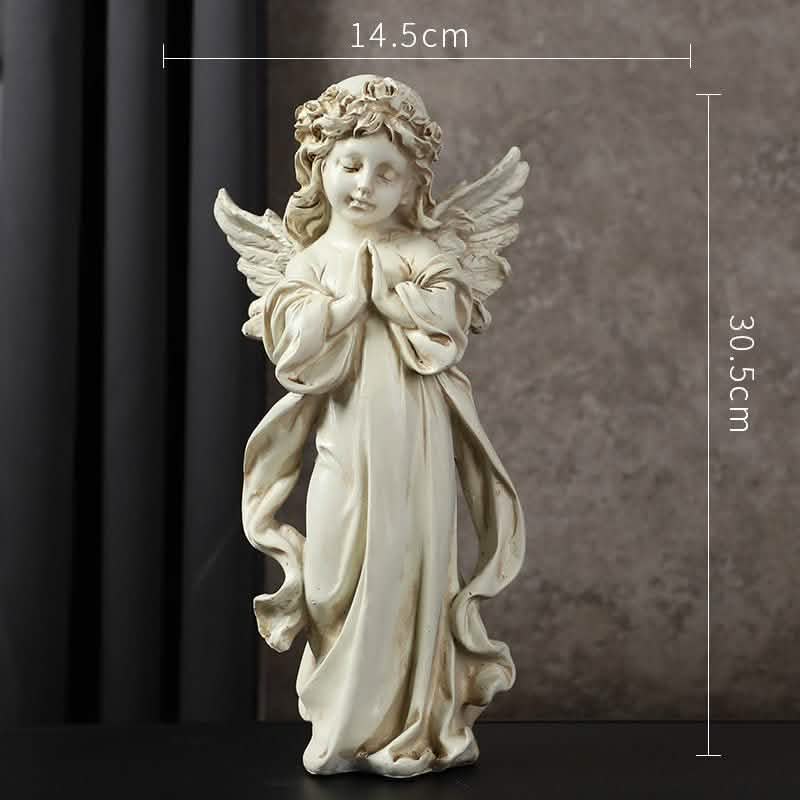 European Cupid Resin Sculpture – Elegant Character Figurine Ornament - Standing Cupid with Bow -