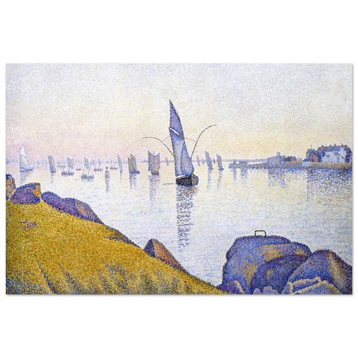 Evening Calm, Concarneau, Opus 220 (Allegro Maestoso) (1891) by Paul Signac | Vintage Wall art print - Aluminum Print - 50x75 cm / 20x30″ -