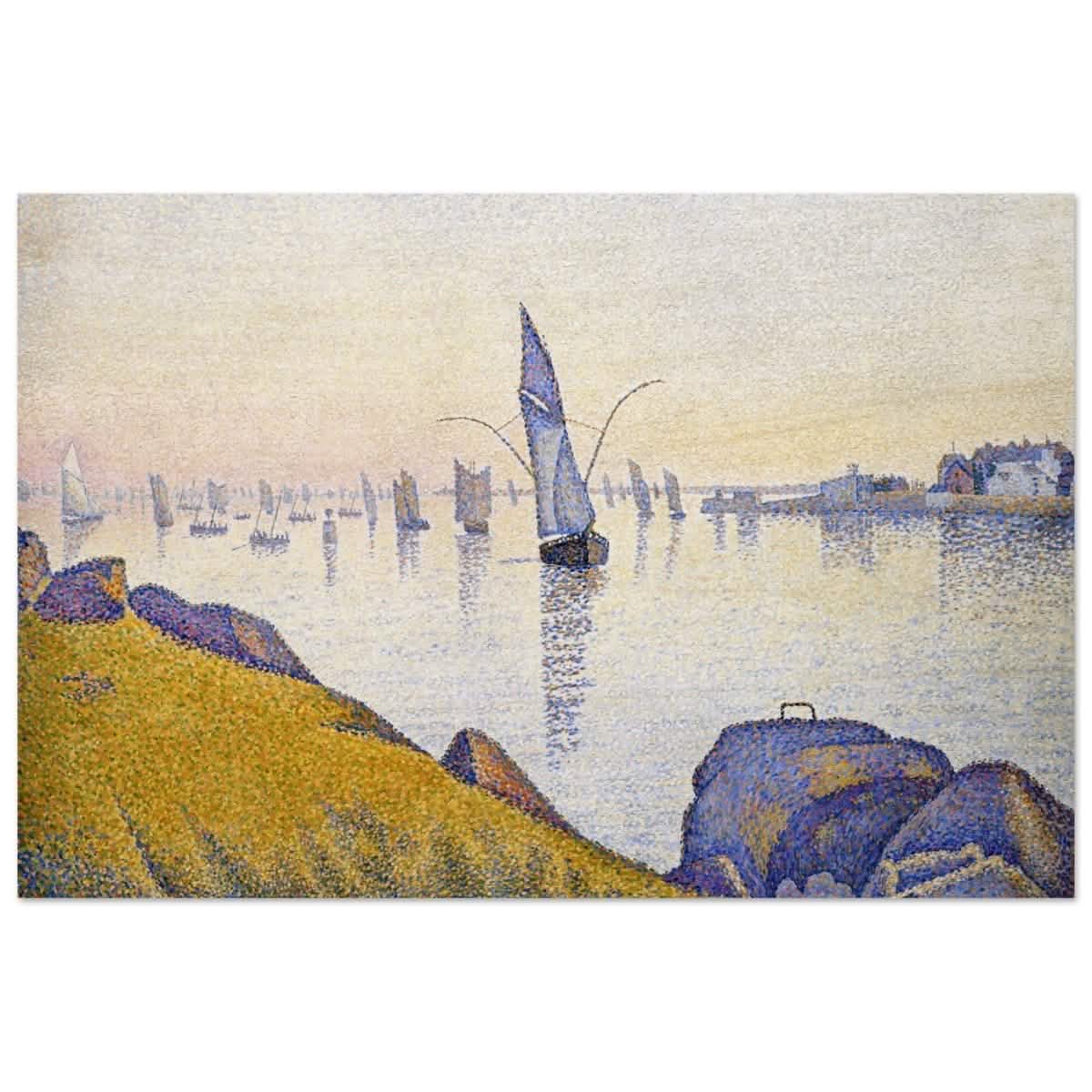 Evening Calm, Concarneau, Opus 220 (Allegro Maestoso) (1891) by Paul Signac | Vintage Wall art print - Wood Prints - 50x75 cm / 20x30″ -