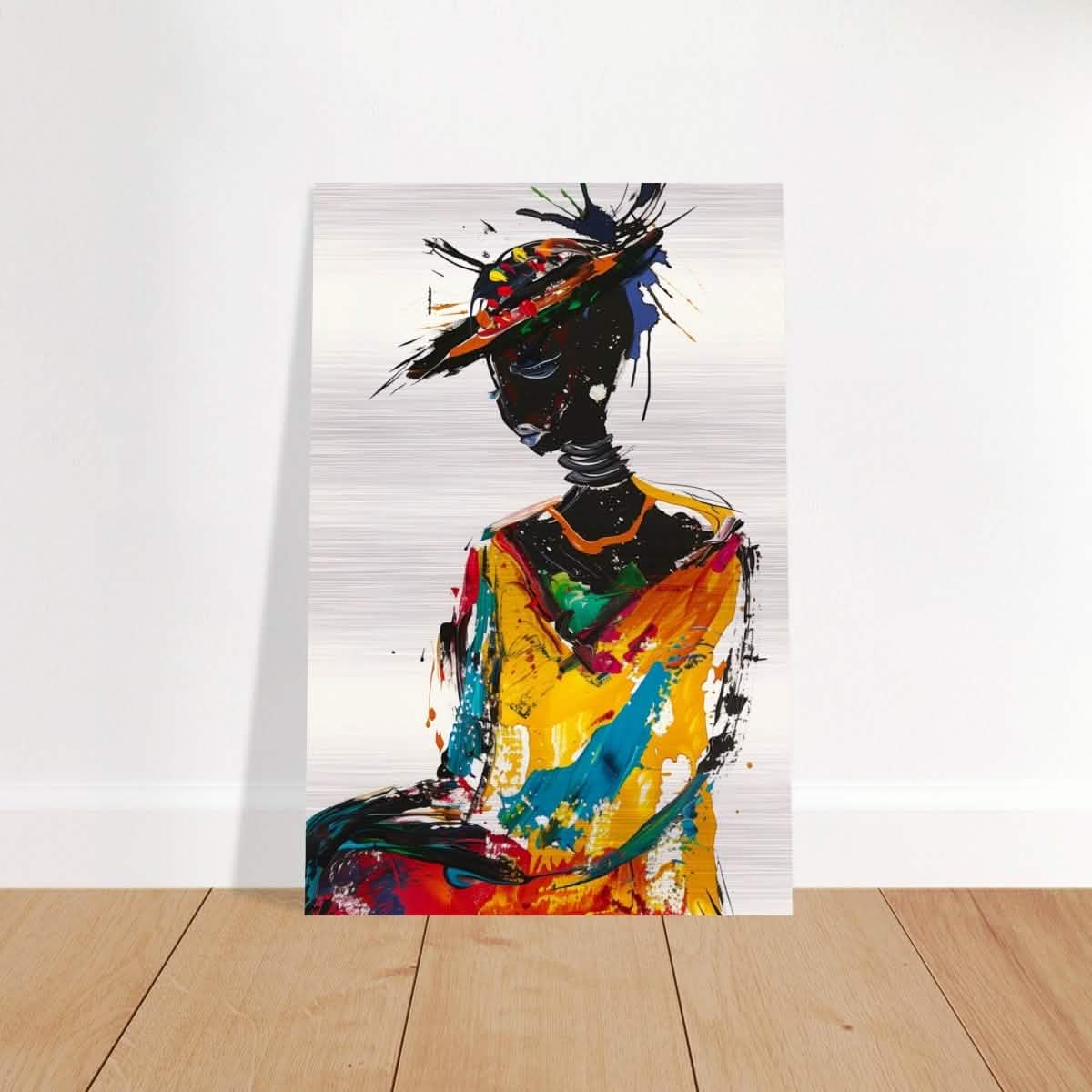Expressive Harmony V1 | Abstract Expressionist Portraiture - Brushed Aluminum Print - 30x45 cm / 12x18″ -