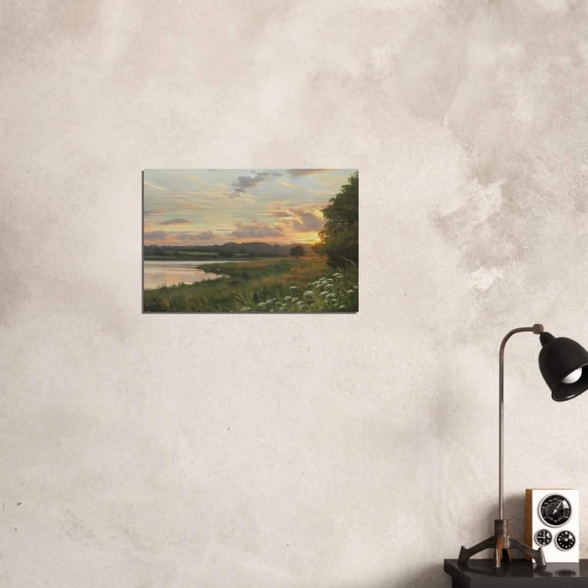 Eyebrook Sunset by Peter Barker - Brushed Aluminum Print - 40x60 cm / 16x24″ -