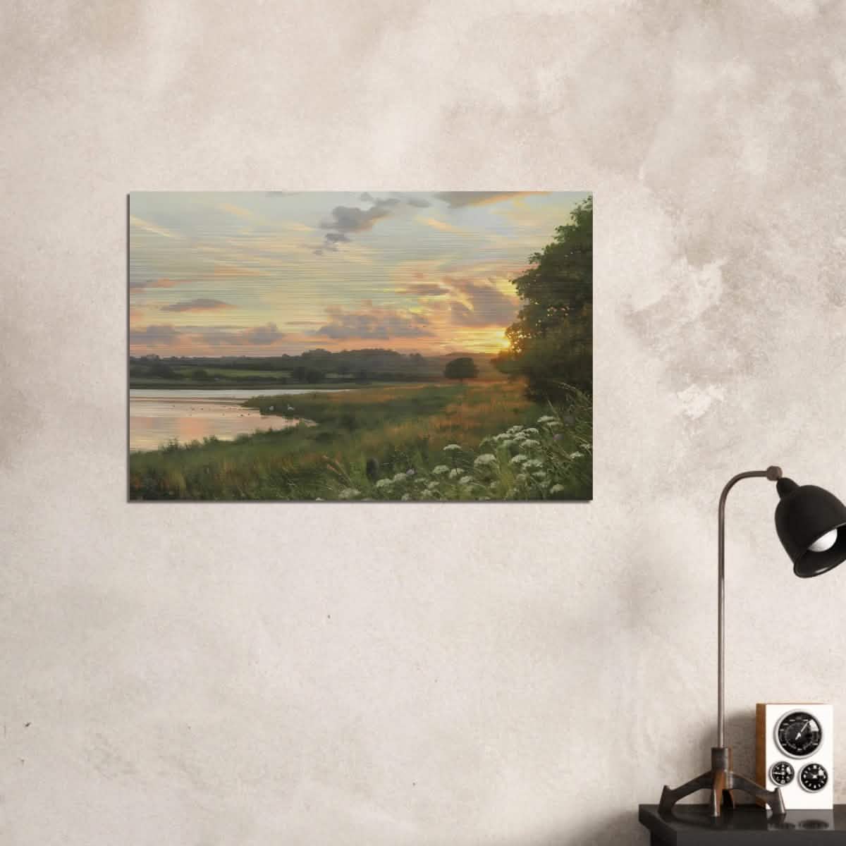 Eyebrook Sunset by Peter Barker - Brushed Aluminum Print - 60x90 cm / 24x36″ -