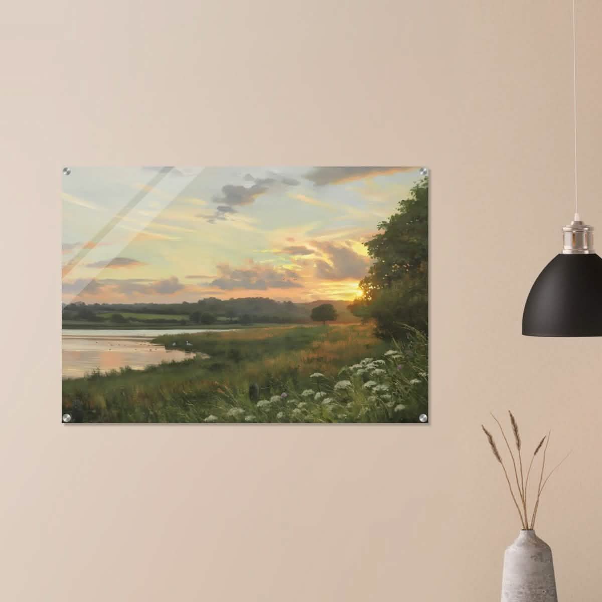 Eyebrook Sunset by Peter Barker - Acrylic Print - 70x100 cm / 28x40″ -