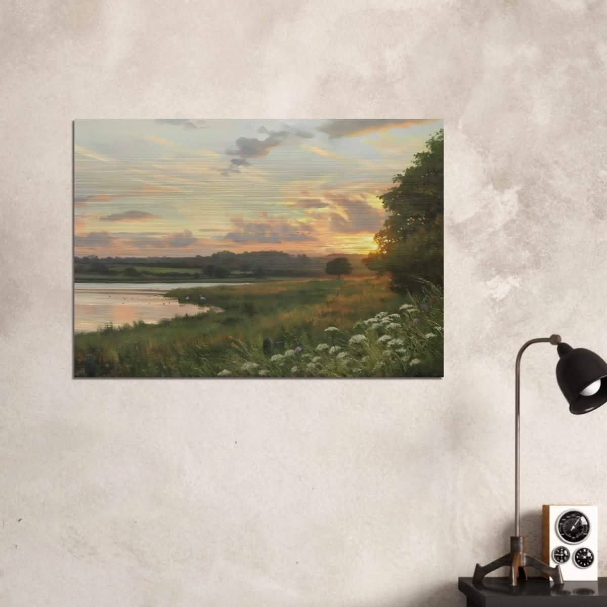 Eyebrook Sunset by Peter Barker - Brushed Aluminum Print - 70x100 cm / 28x40″ -