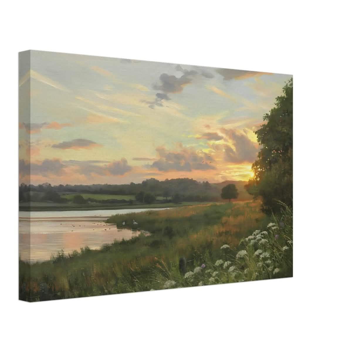 Eyebrook Sunset by Peter Barker - Canvas - 30x45 cm / 12x18″ - Slim