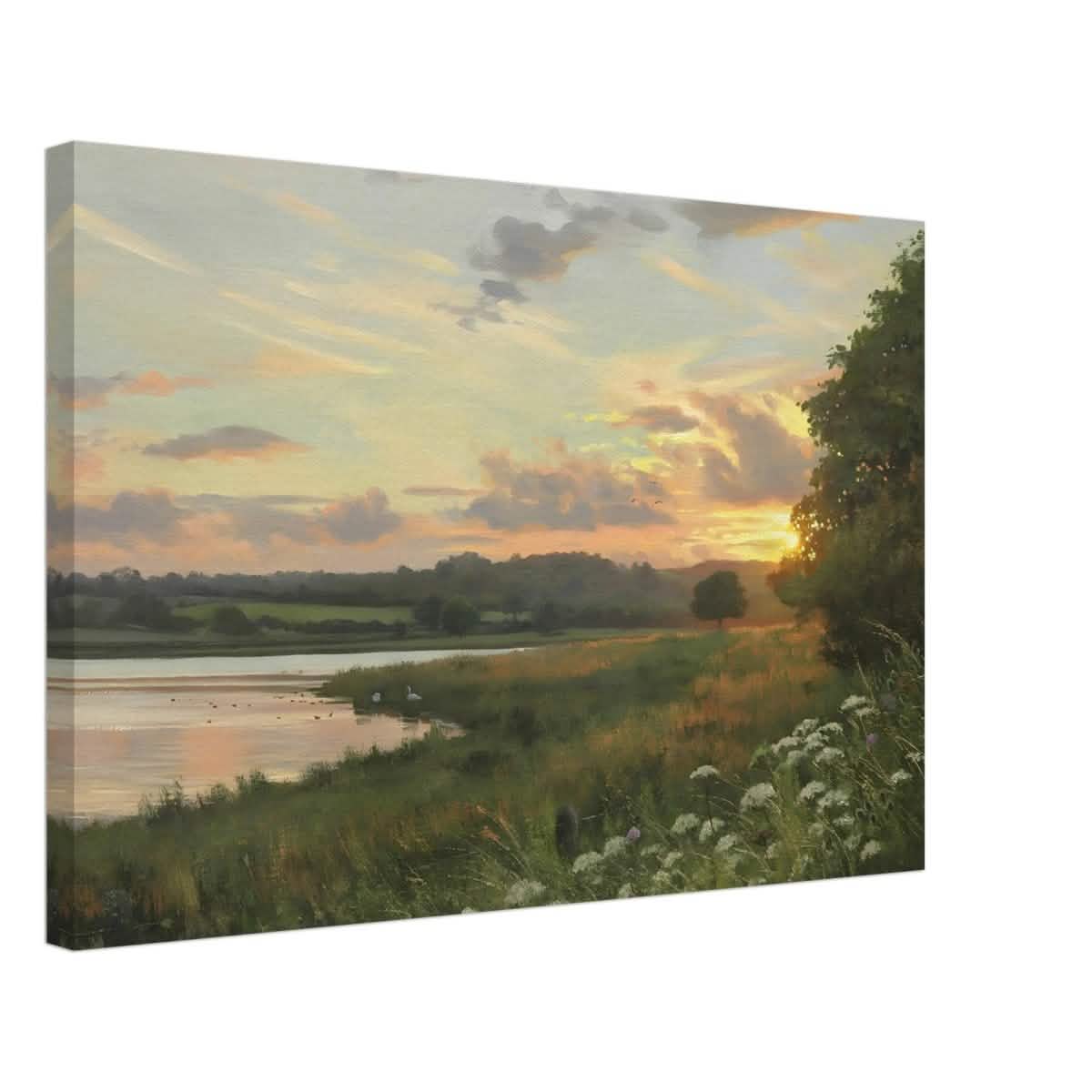 Eyebrook Sunset by Peter Barker - Canvas - 40x60 cm / 16x24″ - Slim