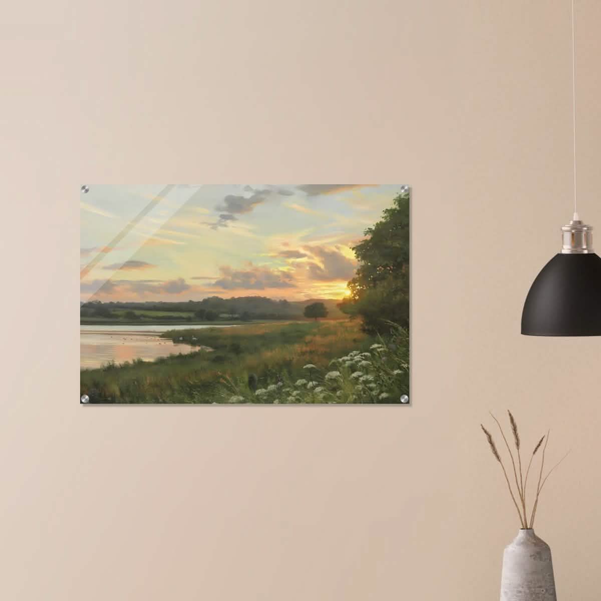 Eyebrook Sunset by Peter Barker - Acrylic Print - 60x90 cm / 24x36″ -