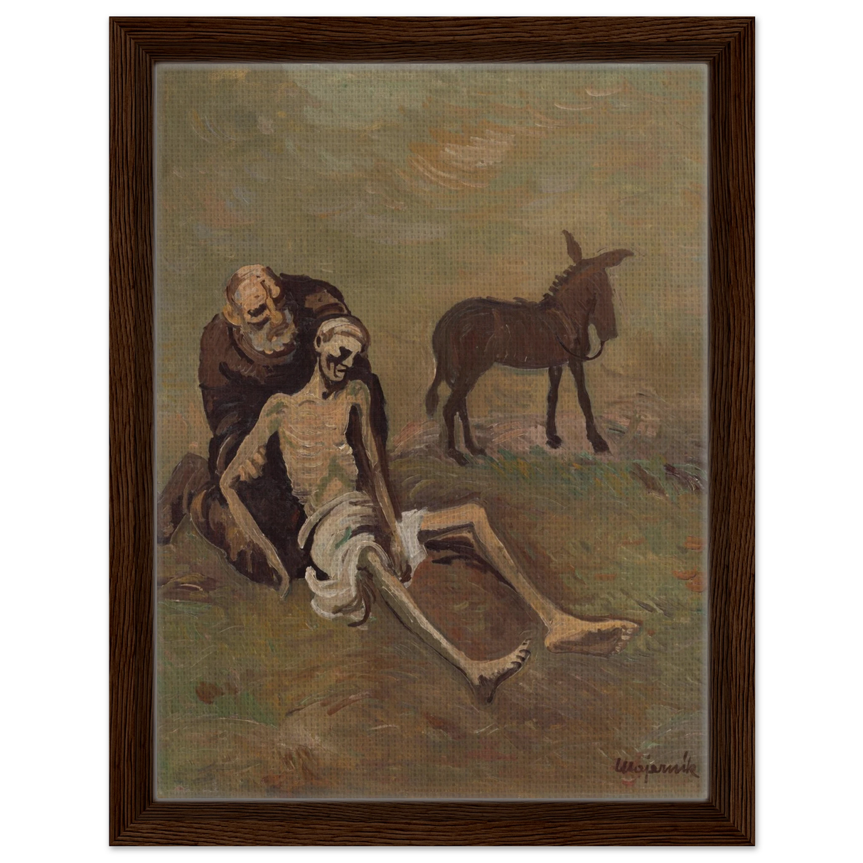 The Good Samaritan by Cyprián MajernÃk – Expressionist Biblical Wall Art PrintAcrylic Print30x40 cm / 12x16″