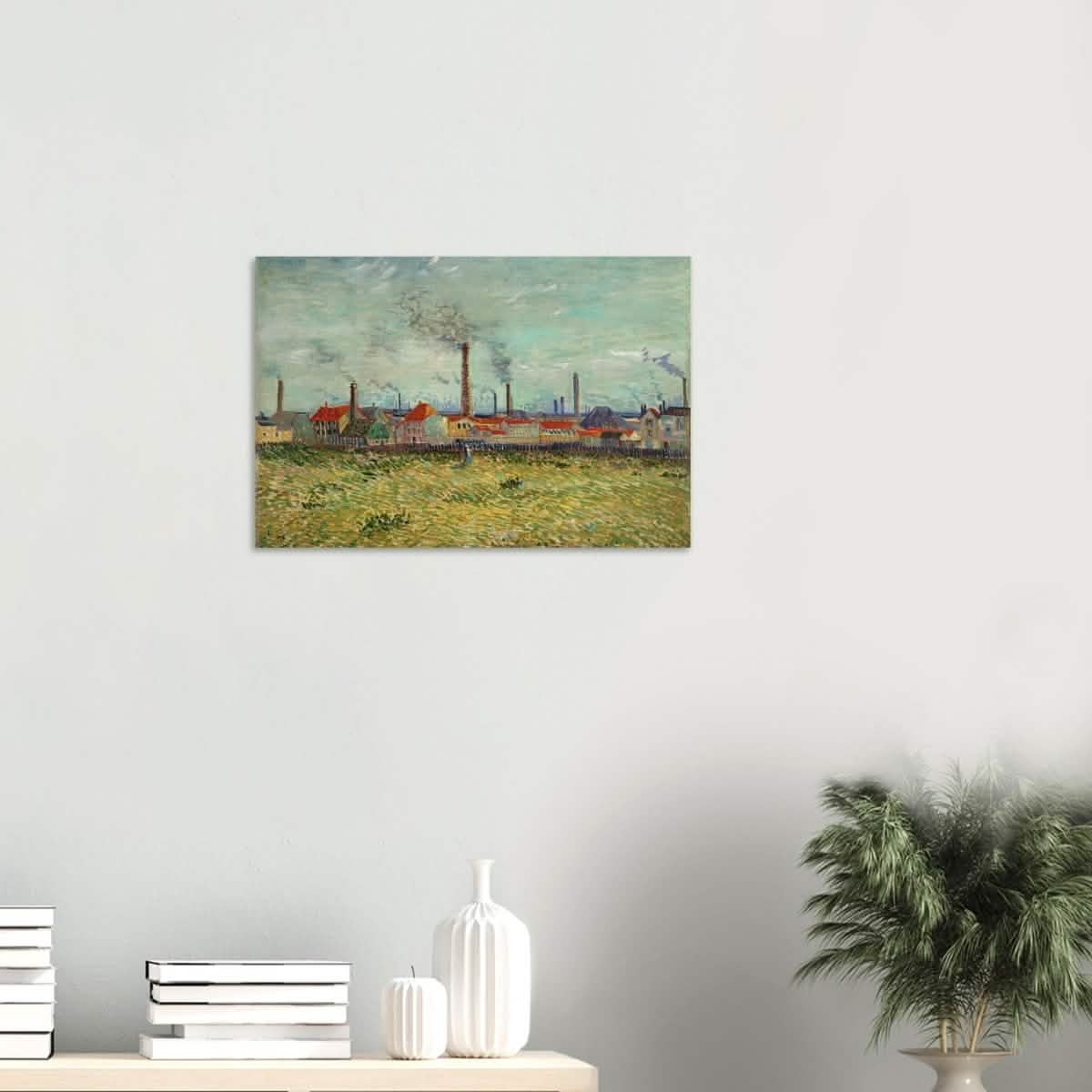Factories at Asnières by Vincent van Gogh - Wood Prints - 40x60 cm / 16x24″ - 20 mm