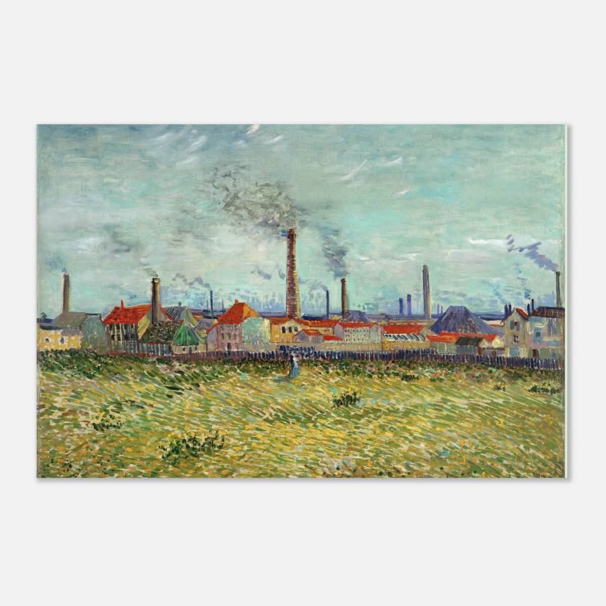 Factories at Asnières by Vincent van Gogh - Aluminum Print - 30x45 cm / 12x18″ -