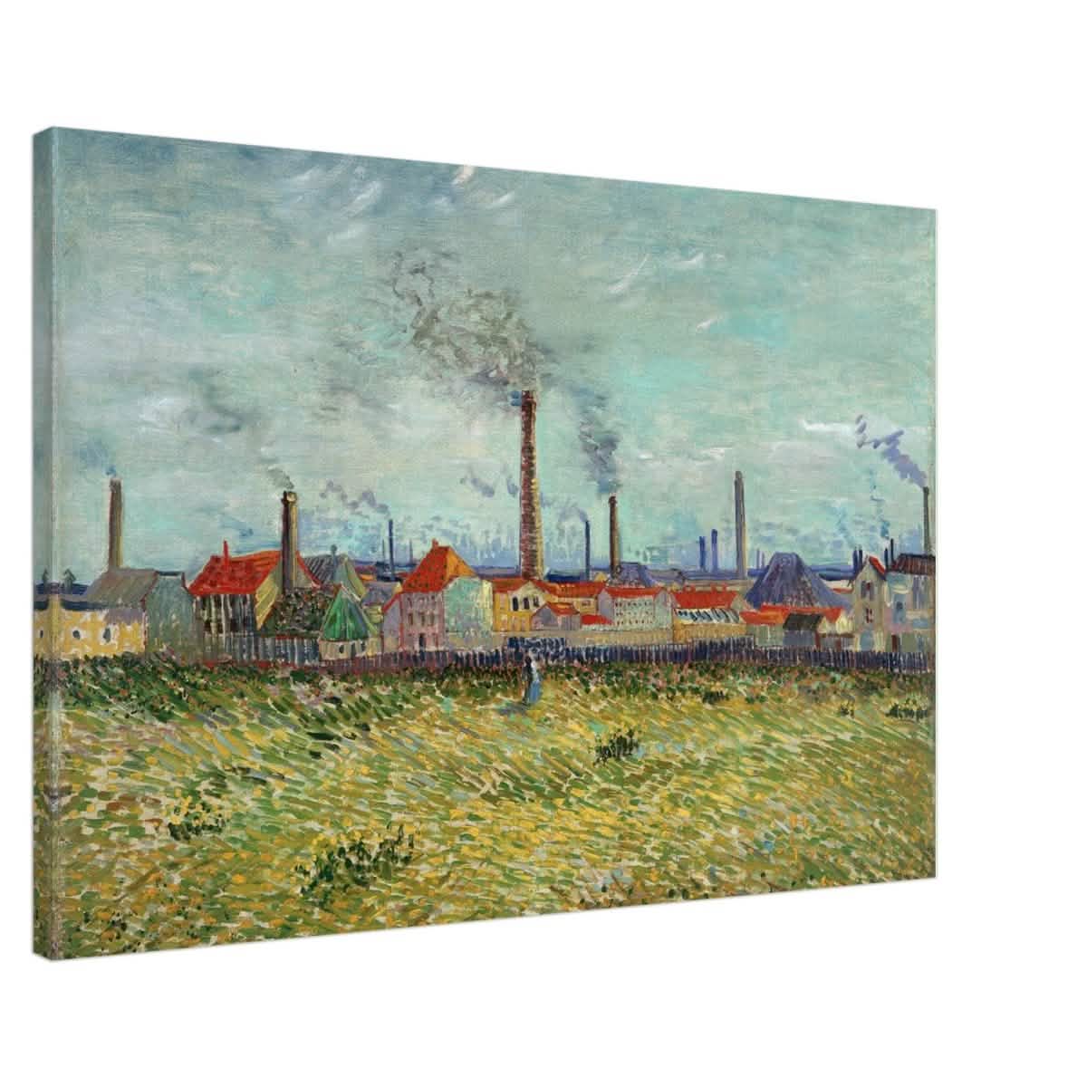 Factories at Asnières by Vincent van Gogh - Canvas - 60x90 cm / 24x36″ - Slim