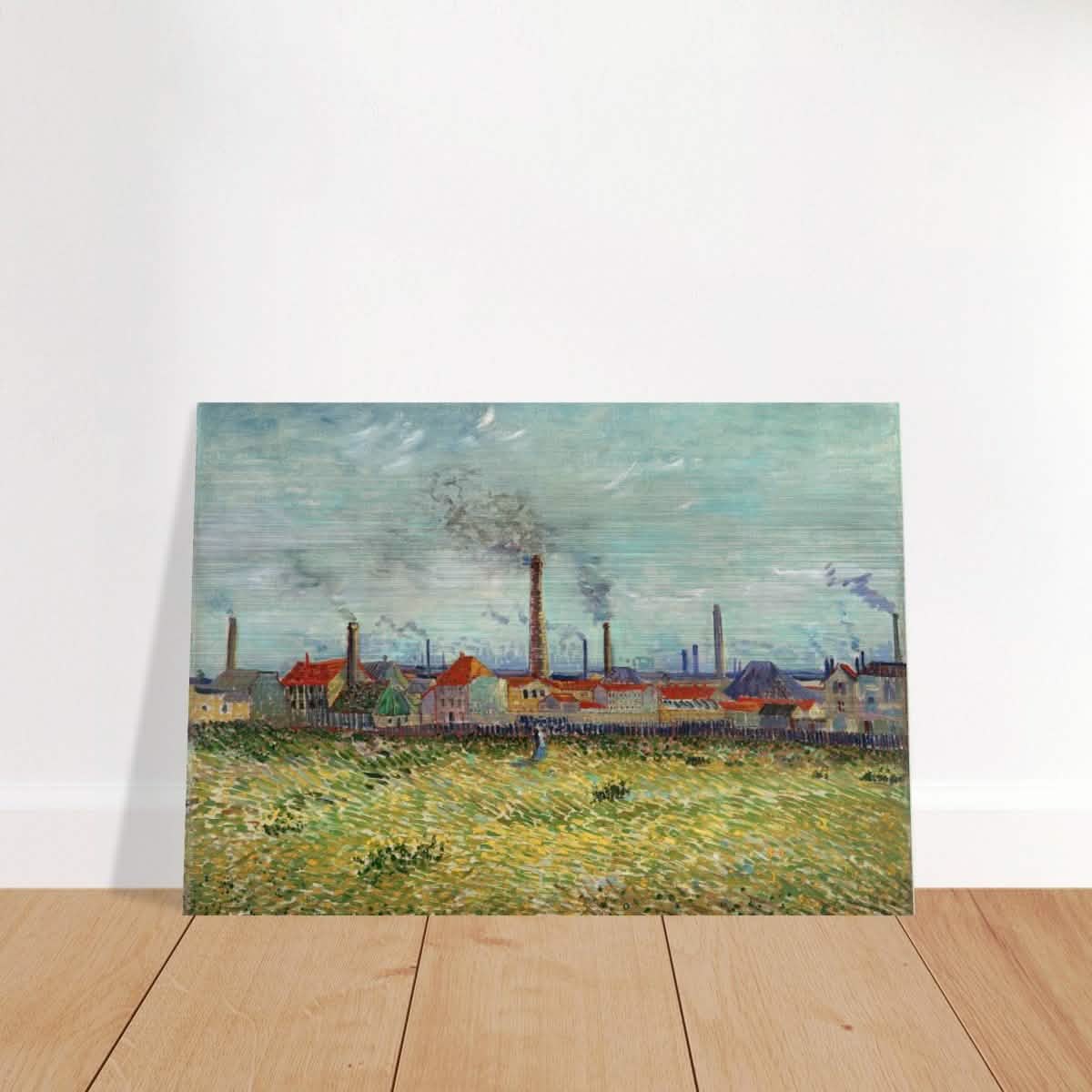 Factories at Asnières by Vincent van Gogh - Brushed Aluminum Print - 70x100 cm / 28x40″ -