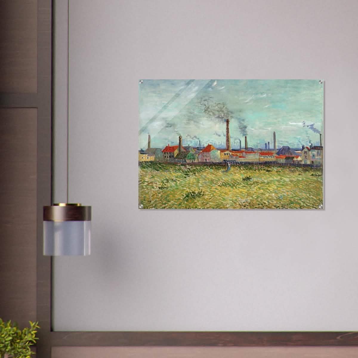 Factories at Asnières by Vincent van Gogh - Acrylic Print - 70x100 cm / 28x40″ -