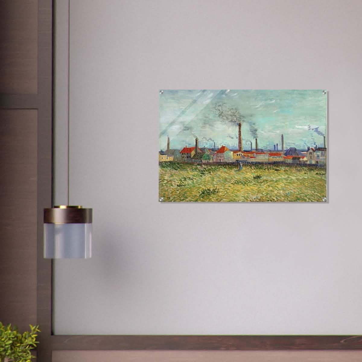 Factories at Asnières by Vincent van Gogh - Acrylic Print - 60x90 cm / 24x36″ -