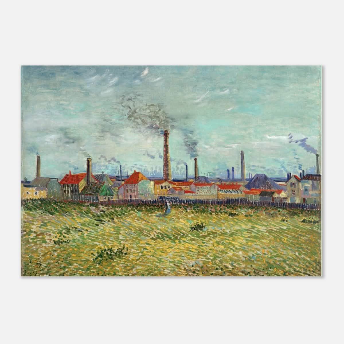 Factories at Asnières by Vincent van Gogh - Aluminum Print - 70x100 cm / 28x40″ -