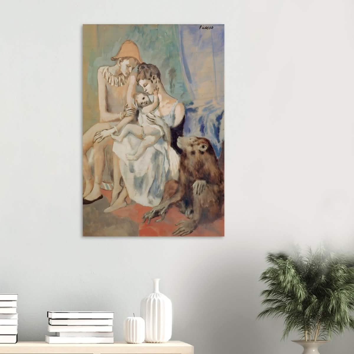 Family of Acrobats with Monkey by Pablo Picasso - Wood Prints - 60x90 cm / 24x36″ - 10 mm