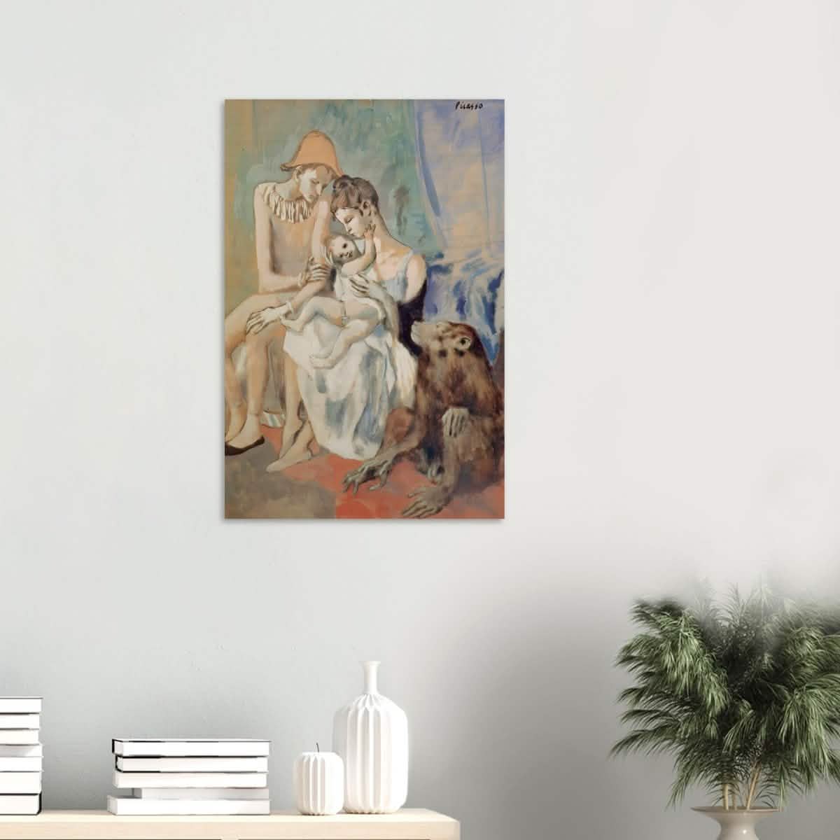 Family of Acrobats with Monkey by Pablo Picasso - Wood Prints - 50x75 cm / 20x30″ - 20 mm