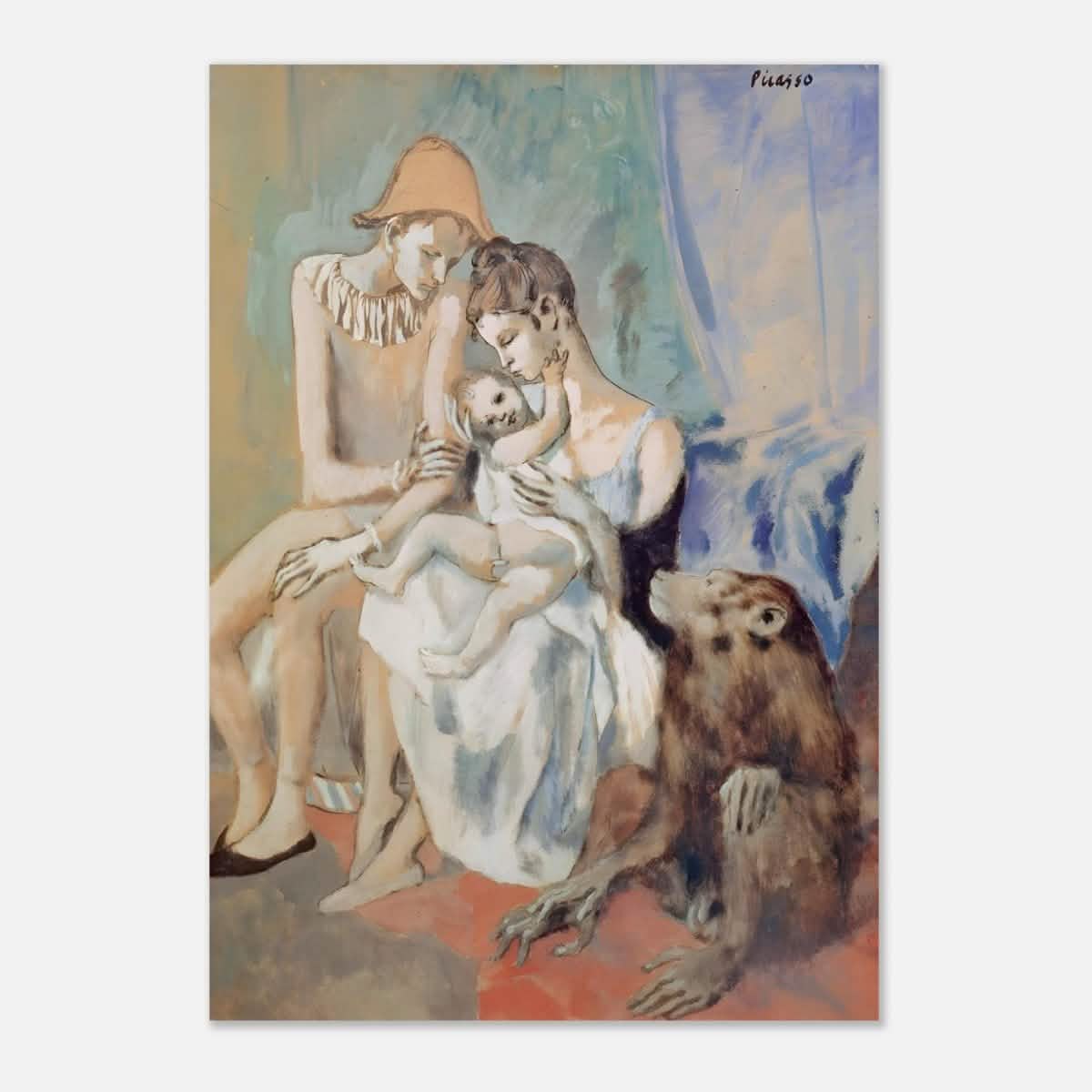 Family of Acrobats with Monkey by Pablo Picasso - Aluminum Print - 70x100 cm / 28x40″ -