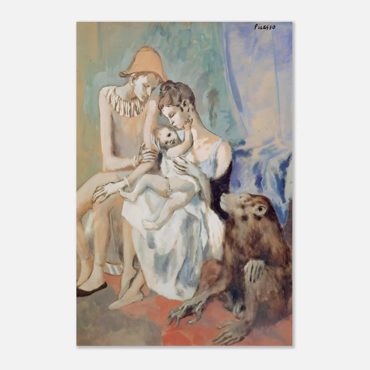 Family of Acrobats with Monkey by Pablo Picasso - Aluminum Print - 60x90 cm / 24x36″ -
