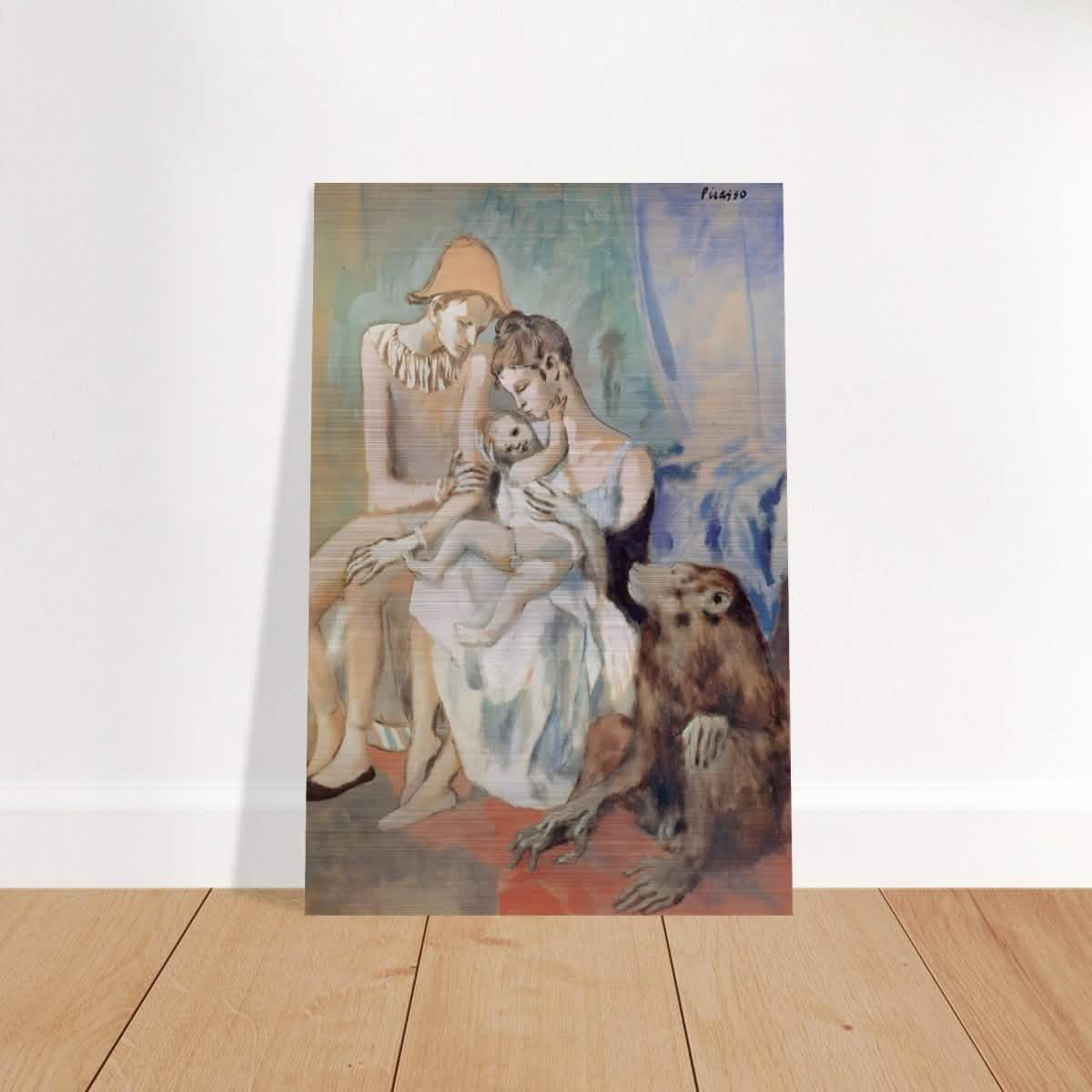 Family of Acrobats with Monkey by Pablo Picasso - Brushed Aluminum Print - 50x75 cm / 20x30″ -