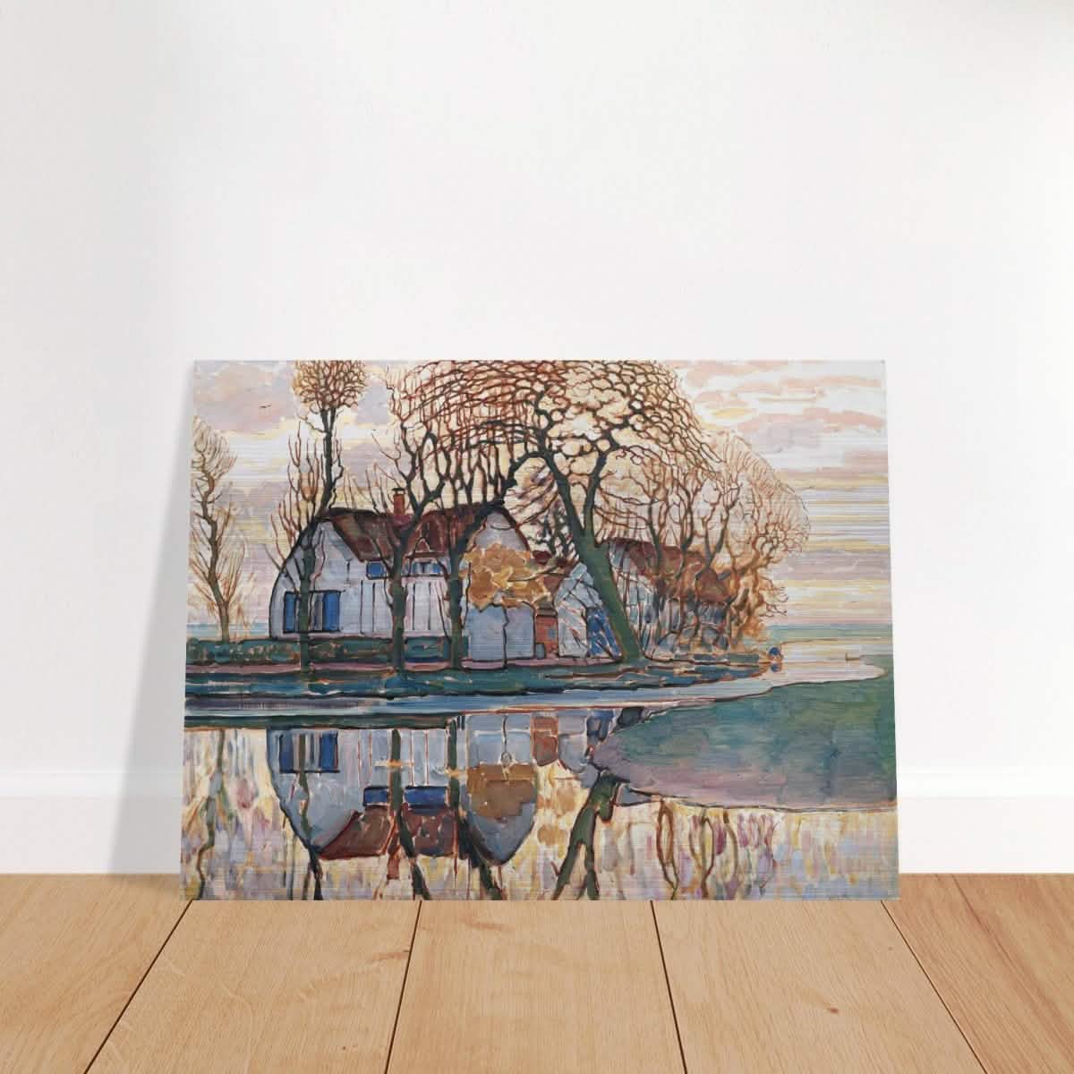 Farm near Duivendrecht by Piet Mondrian | Vintage wall art print - Brushed Aluminum Print - 30x40 cm / 12x16″ -